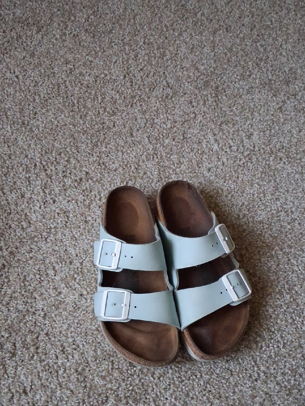 Birkenstock Womens  Double-Buckle Slide Sandals in White